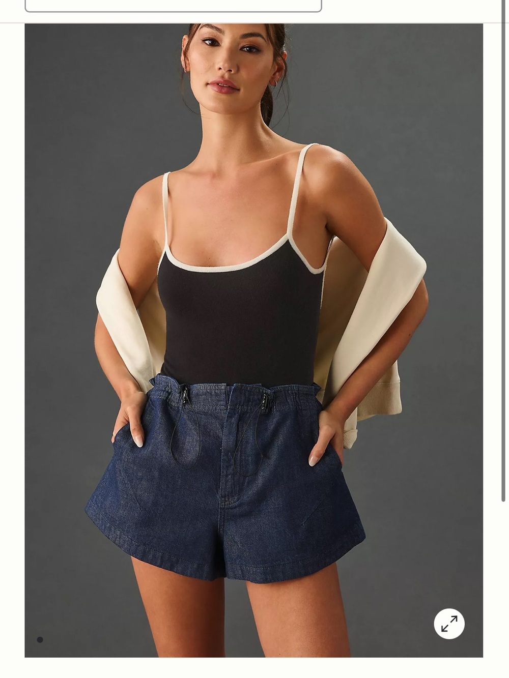 Anthropologie Pilcro Dark Blue Denim High-Waist Casual Shorts